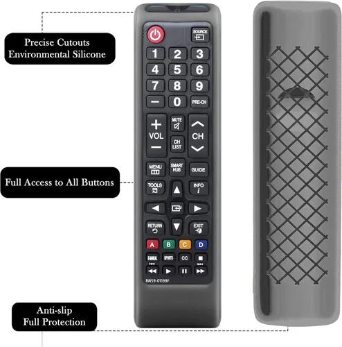 Miniatura 4 de Funda de silicona para control remoto de Samsung, funda de silicona para BN59-01199F Smart TV Control Skin Sleeve Negro