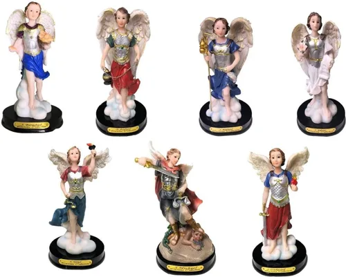 7 Arcangeles-Zadquiel, Miguel, Grabiel, Jofiel, Rafael, Uriel & Baraciel New Set Los 7 Angeles 5" Pulgadas