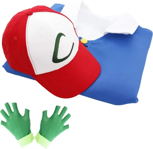 Miniatura 3 de KESEPLEI - Chaqueta de Halloween para adultos y niños, guantes para entrenador de anime, Azul Patchwork