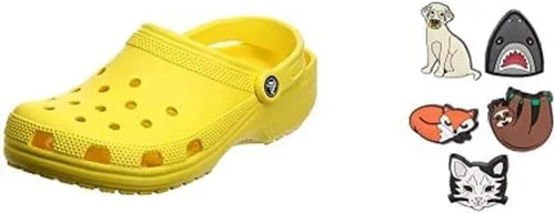Crocs Zuecos clásicos para hombre y mujer con dijes Jibbitz 5 paquetes