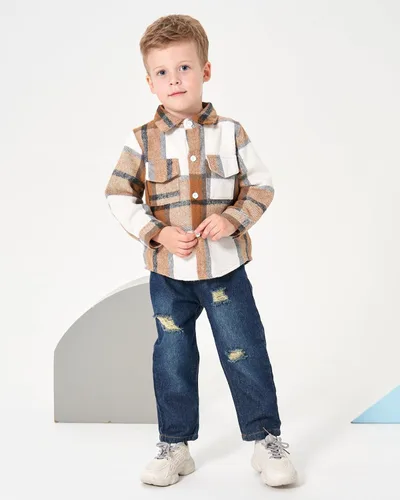 Miniatura 2 de Renotemy Conjunto de ropa para bebé niño y niño, conjunto de pantalones de mezclilla para otoño e invierno