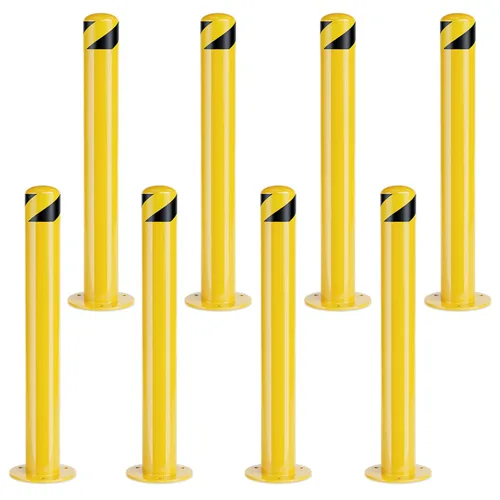 Miniatura 10 de Safety Bollard, 36 Inch Height Bollard Post, 3 Inch Diameter, 6Pcs Parking Bollard, Yellow Powder Coated, Safety Parking Barrier Post, for Traffic