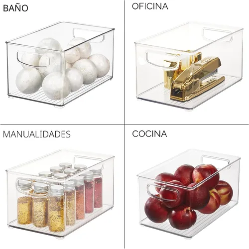 Miniatura 7 de iDesign - Contenedor apilable de plástico transparente, organizadores de cocina y almacenamiento para refrigerador y despensa Organizadores