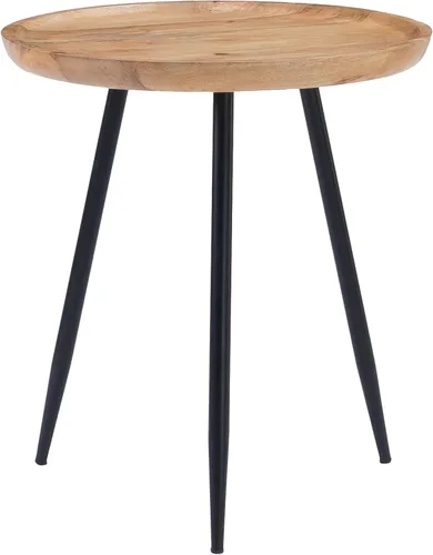 Miniatura 8 de MH London Mesa auxiliar moderna, mesa auxiliar Dilan de tres pines. Mesita de noche pequeña hecha a mano de diseño exclusivo. Mesa auxiliar redonda