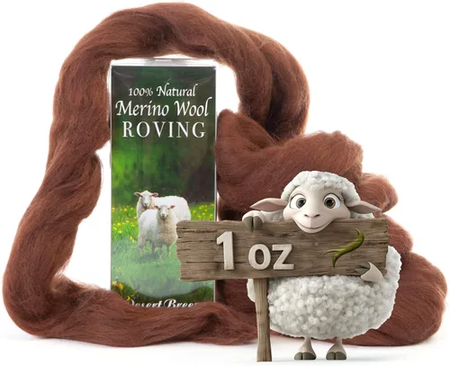 Miniatura 19 de Desert Breeze Distributing Lana Merino 100% Natural Roving - Lana Merino Peinada de Primera Calidad Roving - Tapicería, Hilado, Fieltrado Húmedo