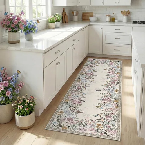 Miniatura 2 de Alfombra de pasillo de cocina de 2 x 6 pies para pasillo, alfombra de pasillo lavable con parte trasera antideslizante, alfombra suave de pelo bajo