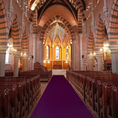 FUHSY Alfombra de pasillo púrpura para pasillo de boda, camino para ceremonia de boda, 4 x 30 pies, alfombra de terciopelo para fiesta, interior y