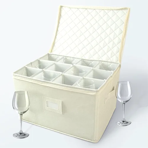 Miniatura 17 de storageLAB Contenedores de almacenamiento de China, carcasa rígida con divisores de fieltro para placas de carga y platos, ideal para organización