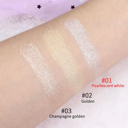 Miniatura 5 de evpct Iluminador facial de perla blanca y plata, maquillaje de brillo con purpurina de diamantes brillantes, paleta de sombras de ojos en polvo
