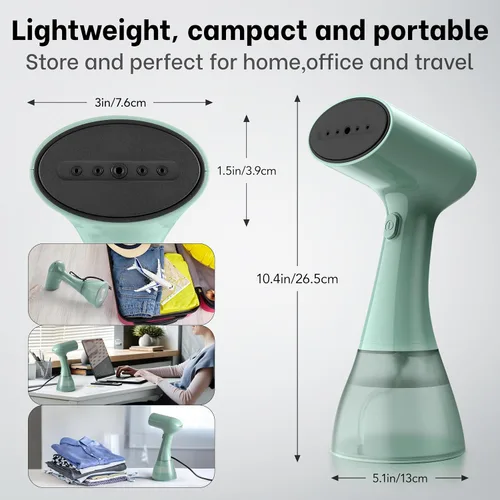Miniatura 6 de GS01 - Vaporizador para ropa, vaporizador de mano con tanque de agua ultra grande de 13.5 fl oz, alta potencia de 1500 W, calentamiento rápido 20S