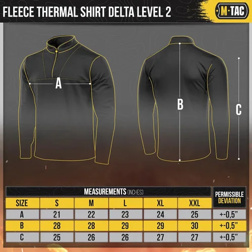 Miniatura 2 de M-Tac Thermal Shirt for Men Grid Fleece Lined Base Layer Compression Top for Cold Weather ECWCS Delta Level 2