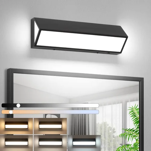 Miniatura 12 de Barra de luz LED moderna para tocador de baño (16 pulgadas, 5 CCT, regulable), accesorios de iluminación de pared de baño de acrílico moderno sobre