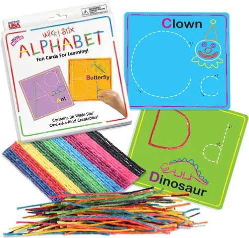 Wikki Stix Tarjetas Divertidas del Alfabeto para Aprender