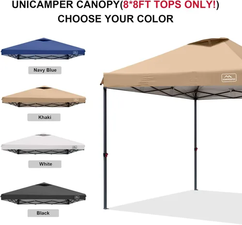 Miniatura 72 de KAMPKEEPER Cubierta de Repuesto Superior para Carpa Toldo Emergente con Ventilación de Aire y Correa Elástica Ajustable, Poliéster Resistente a Azul