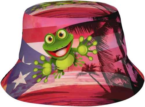 Miniatura 11 de Sombrero de pescador de Puerto Rico para el sol, sombrero de playa, divertido gorro de pescador, para exteriores, para hombres y mujeres, talla única