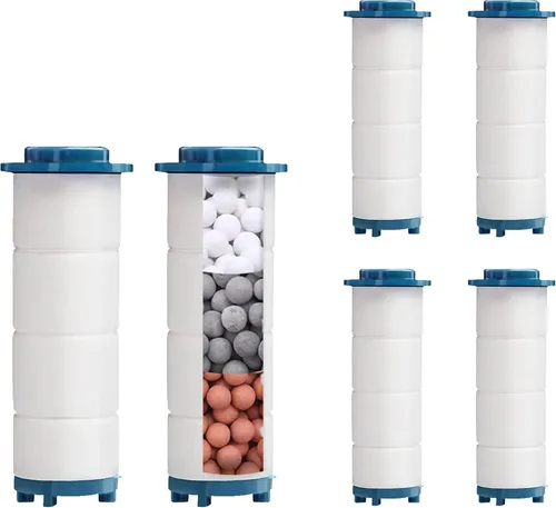 Filtro de Cabezal de Ducha Turbo con Minerales, Cabezal de Ducha Filtrado con Gotas de Iones de Alta Presión Hidro para Agua Dura, Reduce la Piel