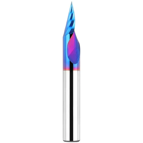 Miniatura 11 de EANOSIC Broca de enrutador de ranura en V de 15 grados, vástago de 1/4 pulgadas, broca de carburo sólido con revestimiento azul nano para grabado