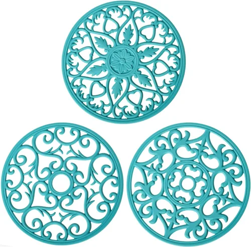 Miniatura 8 de Salvamanteles para platos calientes, salvamanteles de silicona para ollas y sartenes, salvamanteles tallados para cocina, tapete multiusos