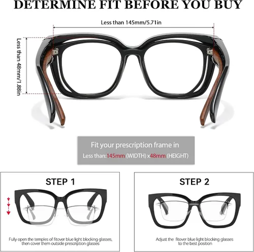 Miniatura 5 de LVIOE Lentes con filtro de luz azul para mujeres y hombres, anteojos de bloqueo de luz azul de gran tamaño para llevar sobre anteojos LB7511