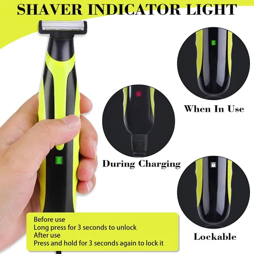 Miniatura 2 de INVODA Afeitadora eléctrica y recortadora de barba para hombre, afeitadora recargable en húmedo y seco con 3 protectores de precisión, protector