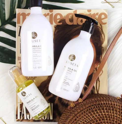 Miniatura 3 de Luseta - Juego de champú y acondicionador de aceite Marula para cabello seco dañado, set hidratante para control del encrespamiento, reparación