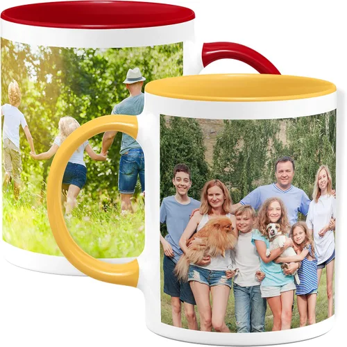 Miniatura 6 de Taza de café con foto personalizada, 11 onzas, color negro, con imagen envolvente, texto, taza de cerámica personalizada con imagen, taza