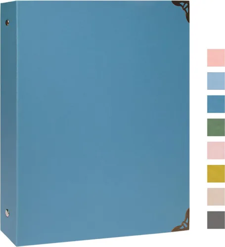 Miniatura 24 de Carpeta de tres anillos con portapapeles, cubierta de lino, carpeta de 1 pulgada para papel de 8.5 x 11 pulgadas, 2 bolsillos interiores de papel