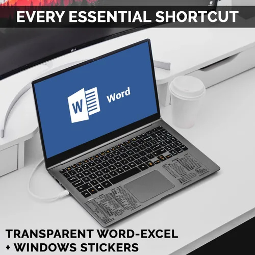 Miniatura 2 de SYNERLOGIC Guía de referencia rápida para Windows + Word/Excel (para Windows), adhesivos de acceso directo de teclado, vinilo sin residuos