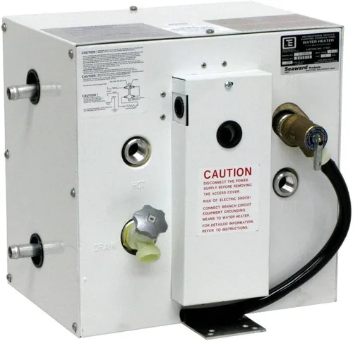 S300W Whale Seaward Calentador de agua caliente de 3 galones con intercambiador de calor lateral - epoxi blanco - 120v - 1500w