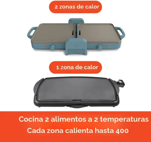 Miniatura 4 de bella Plancha de cerámica plegable y de doble temperatura de 10 x 20 pulgadas, se adapta a cualquier lugar, revestimiento antiadherente de cerámica