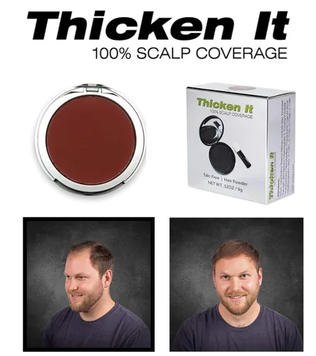 Miniatura 6 de Thicken It - Polvo para el cabello con cobertura 100% del cuero cabelludo, rojo, sin talco, 0.32 onzas, corrector de pérdida de cabello resistente