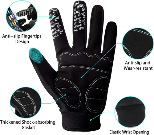 Miniatura 5 de Halloween Skeleton Gloves Touchscreen, Breathable Skull Gloves Cycling Anti-Slip Bone Halloween Costumes Gift
