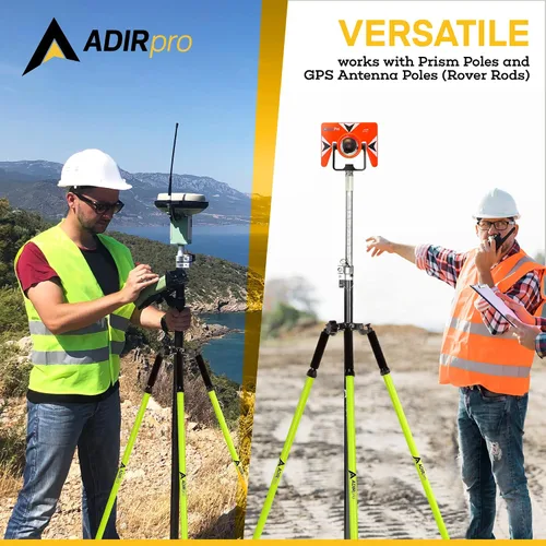 Miniatura 6 de AdirPro Trípode de poste de prisma de aluminio Trípode de poste de rango ajustable con abrazadera de liberación rápida para poste de Verde