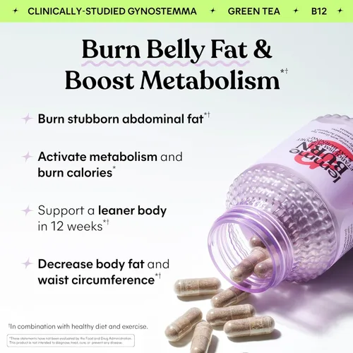 Miniatura 2 de Lemme Burn - Suplemento para el metabolismo, quema de grasa abdominal + activador de AMPK para hombres y mujeres con Actiponin Gynostemma