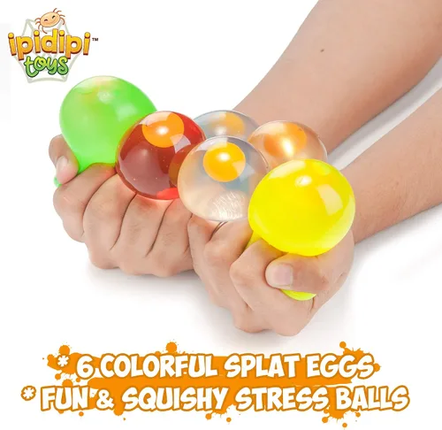 Miniatura 3 de IPIDIPI TOYS Huevos Coloridos Explosión, Paquete de 6 Juguetes Blanditos – Divertido Juguete para Aliviar el Estrés, Recuerdos de Fiesta