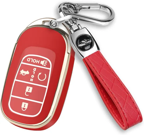 Miniatura 9 de QBUC Funda para llavero Honda con llavero, protector de funda compatible con llave remota inteligente Honda Accord Civic HRV CRV Pilot 2022-2026