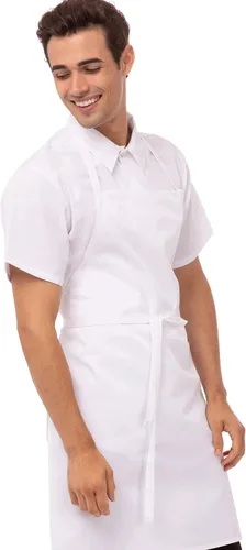 Miniatura 5 de Chef Works Delantal con babero unisex, Blanco