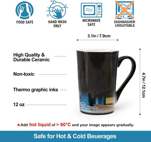 Miniatura 5 de Taza personalizada, tazas personalizadas que cambian de color, con collage de 1 imágenes, taza de café mágica con foto, imagen, nombre, texto