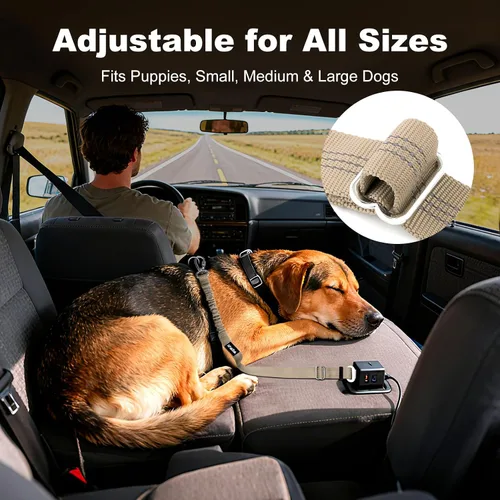 Miniatura 4 de Cinturón de seguridad para perro para automóvil, arnés ajustable para perros pequeños, medianos y grandes, restricción de seguridad de viaje