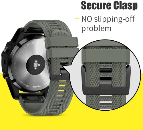 Miniatura 5 de NotoCity Correa de Reloj de Silicona Suave Compatible con Fenix 5 Band de 22mm de Ancho para Fenix 5 Plus/Fenix 6/Fenix 6 Pro/Fenix Rojo/Negro/Verde