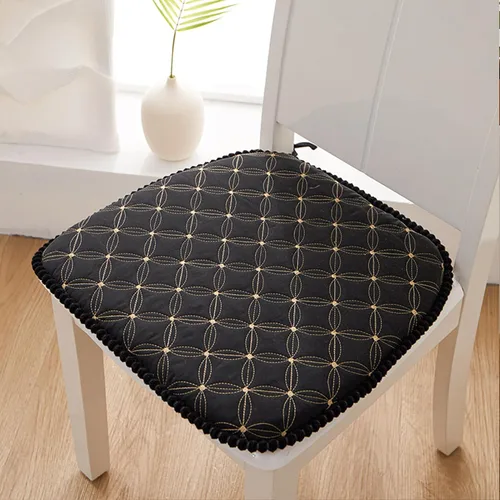 Miniatura 8 de Cojín para silla con lazos para sillas de comedor, almohadillas de espuma viscoelástica texturizadas suaves y cómodas para sillas de cocina con Azul