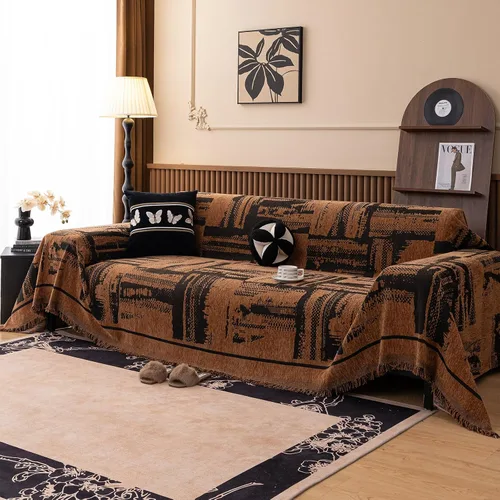 Miniatura 73 de ROOMLIFE Manta Funda Azteca Bohemia para Sofá, Decoración del Hogar Estilo Granja, Fundas de Sofá para Loveseat, Sofás de 2/3 Cojines, Apta