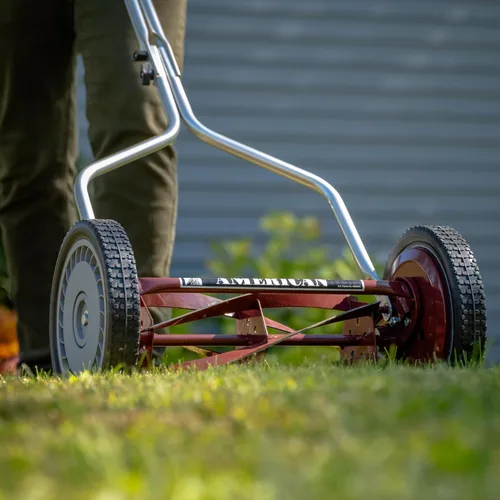 Miniatura 43 de American Lawn Mower Company 1204-14 Cortacésped de carrete de empuje de 4 hojas de 14 pulgadas, color rojo