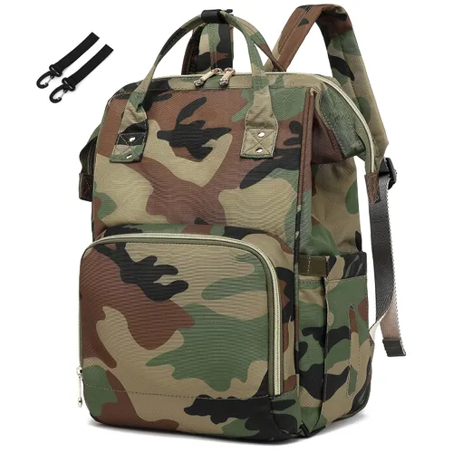 Miniatura 16 de Mochila de Pañales para Bebés Niñas, Mamá Bolsas Grandes Impermeables para Pañales para Mujeres (Mármol)