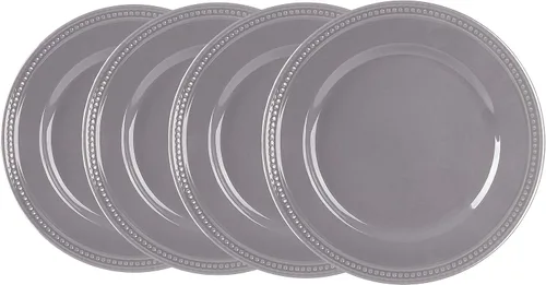 Miniatura 5 de Vajilla de cerámica Pearl Dots (juego de 16 piezas, gris)