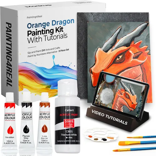 Miniatura 27 de Kits de clase de pintura para adultos con tutoriales en video, aprende a pintar radiant retriever, cómo pintar con juegos de pintura acrílica