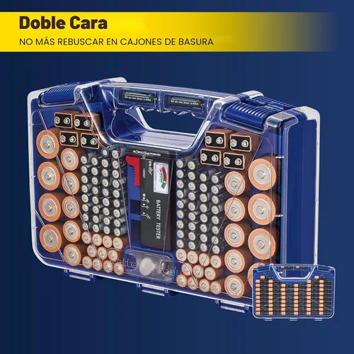Miniatura 4 de Ontel Battery Daddy - Estuche organizador y de almacenamiento con probador, almacena y protege hasta 180 baterías, doble cara, diseño duradero