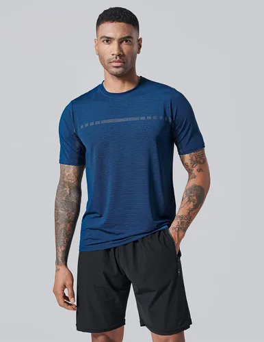 Miniatura 3 de Paquete de 5 camisetas de manga corta, con cuello redondo y de secado rápido para hombre, camisetas deportivas para correr, entrenar o ir al gimnasio