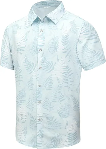 Miniatura 63 de SheLucki - Camisa hawaiana para hombre, unisex, de manga corta, con botones, para la playa y el verano, ropa casual estampada con sombra de palmas