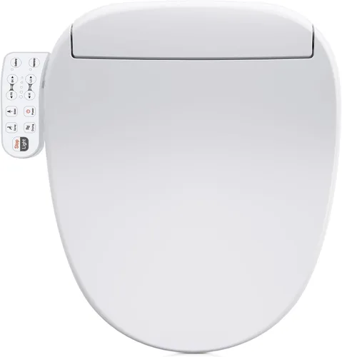 ZMJH 236D - Asiento de inodoro con bidé alargado - Agua caliente sin fin, asiento calefactado y lavado por vórtice, limpieza doble